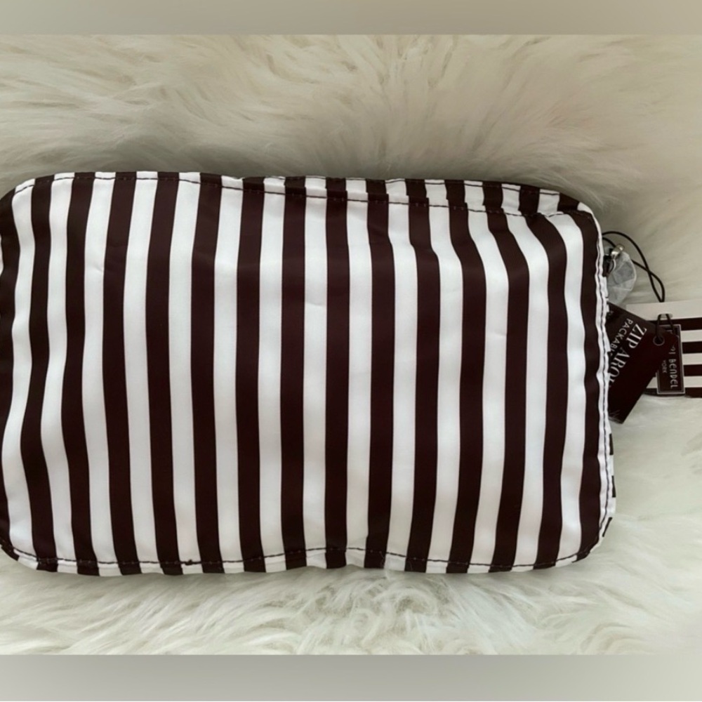 NWT Henri Bendel Brown Zip Around Packable Backpack - Picture 3 of 11